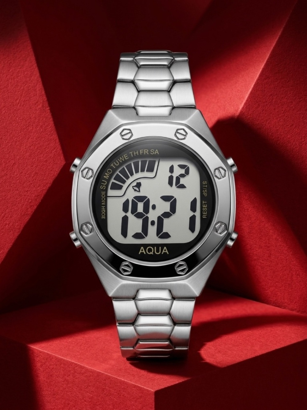 Aqua Digital Stainless Steel Watch - New, Unworn (No Box/Papers)